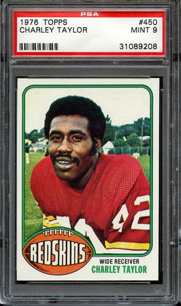 1976 TOPPS 450 CHARLEY TAYLOR PSA MINT 9