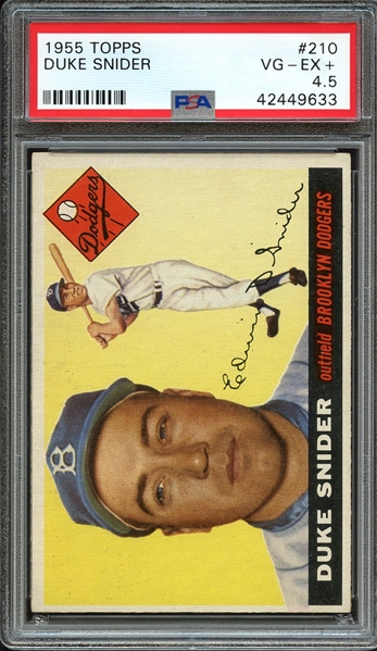 1955 TOPPS 210 DUKE SNIDER PSA VG-EX+ 4.5