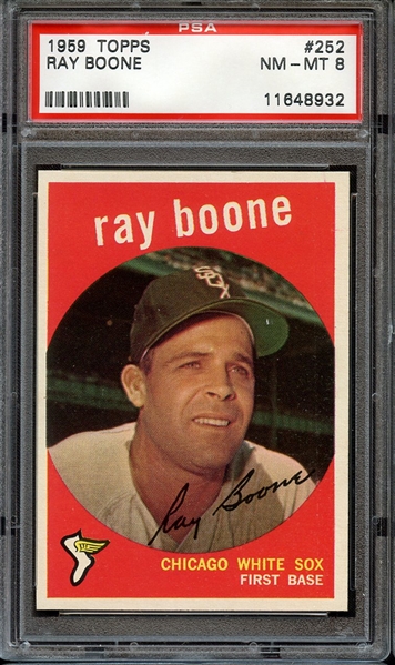 1959 TOPPS 252 RAY BOONE PSA NM-MT 8