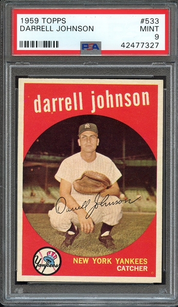 1959 TOPPS 533 DARRELL JOHNSON PSA MINT 9