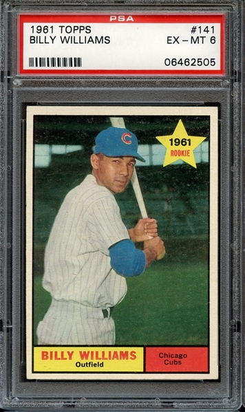 1961 TOPPS 141 BILLY WILLIAMS RC PSA EX-MT 6