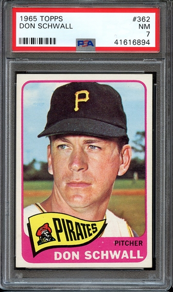 1965 TOPPS 362 DON SCHWALL PSA NM 7