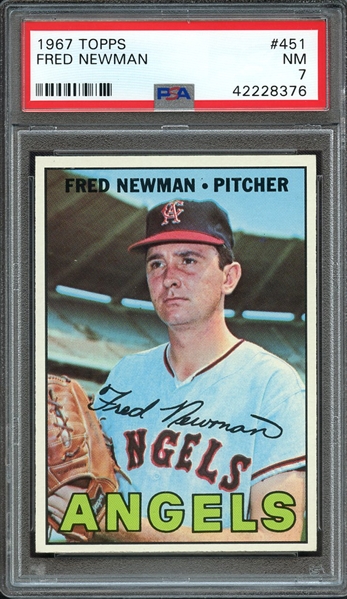 1967 TOPPS 451 FRED NEWMAN PSA NM 7