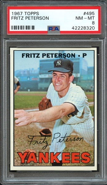 1967 TOPPS 495 FRITZ PETERSON PSA NM-MT 8