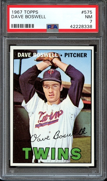 1967 TOPPS 575 DAVE BOSWELL PSA NM 7