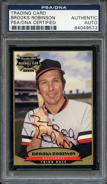 BROOKS ROBINSON SIGNED 1996 CANADIAN BASEBALL CLUB PSA/DNA