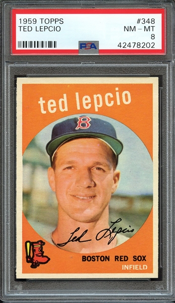 1959 TOPPS 348 TED LEPCIO PSA NM-MT 8