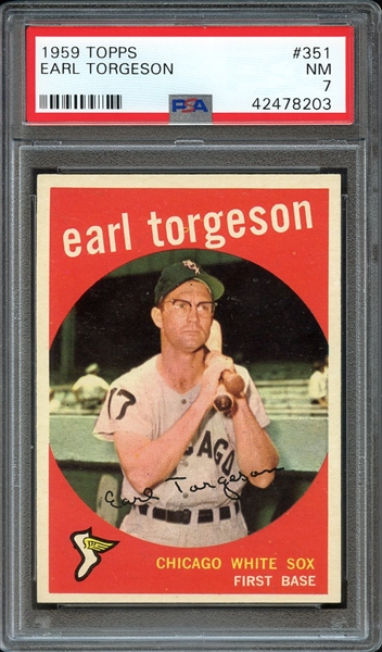 1959 TOPPS 351 EARL TORGESON PSA NM 7
