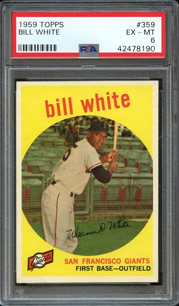 1959 TOPPS 359 BILL WHITE PSA EX-MT 6