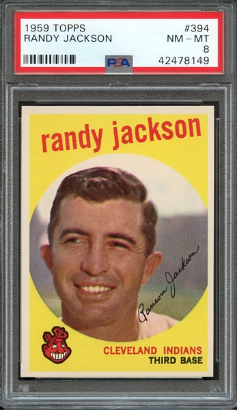 1959 TOPPS 394 RANDY JACKSON PSA NM-MT 8