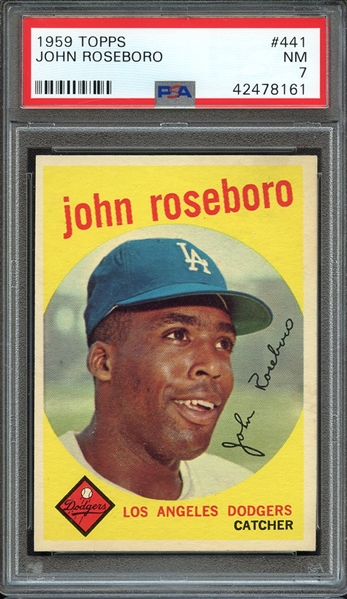 1959 TOPPS 441 JOHN ROSEBORO PSA NM 7