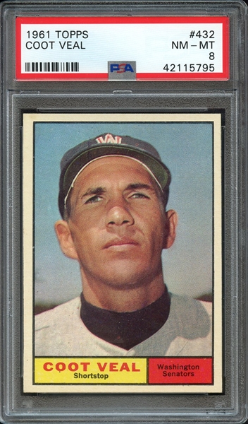 1961 TOPPS 432 COOT VEAL PSA NM-MT 8