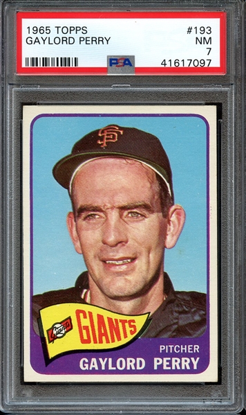 1965 TOPPS 193 GAYLORD PERRY PSA NM 7