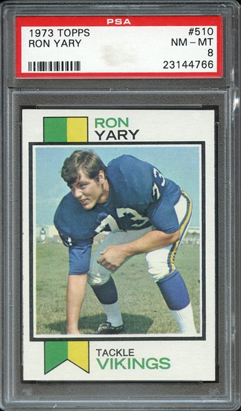 1973 TOPPS 510 RON YARY PSA NM-MT 8