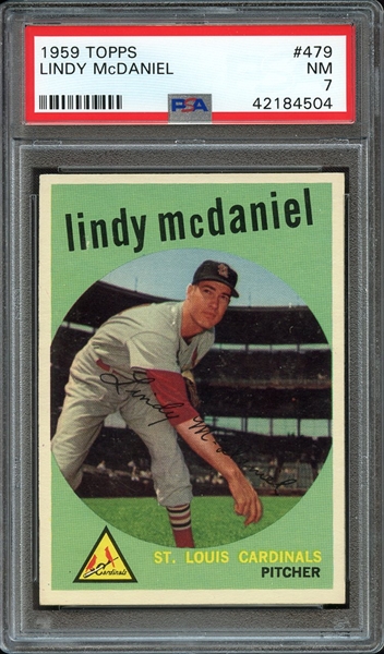 1959 TOPPS 479 LINDY McDANIEL PSA NM 7