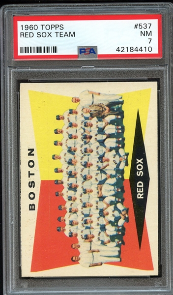 1960 TOPPS 537 RED SOX TEAM PSA NM 7