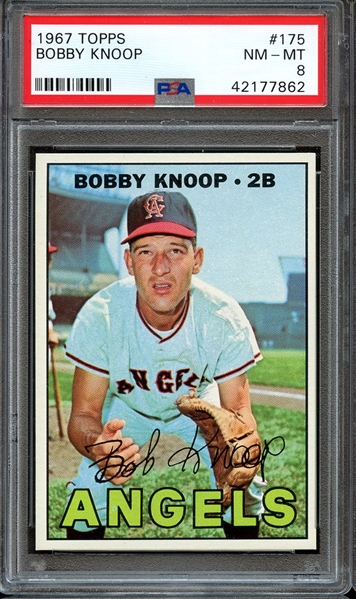 1967 TOPPS 175 BOBBY KNOOP PSA NM-MT 8
