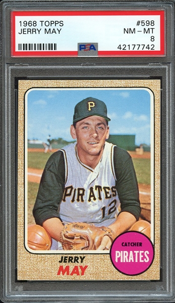 1968 TOPPS 598 JERRY MAY PSA NM-MT 8