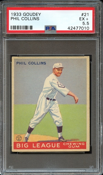 1933 GOUDEY 21 PHIL COLLINS PSA EX+ 5.5