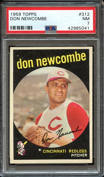 1959 TOPPS 312 DON NEWCOMBE PSA NM 7