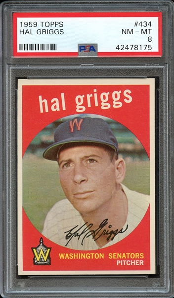 1959 TOPPS 434 HAL GRIGGS PSA NM-MT 8
