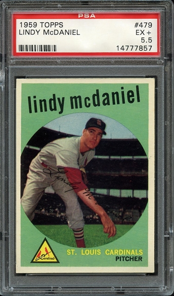 1959 TOPPS 479 LINDY McDANIEL PSA EX+ 5.5