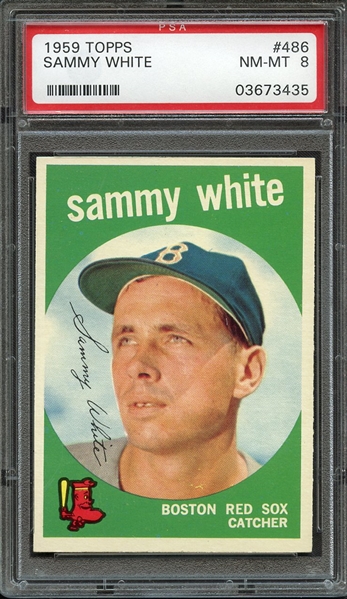1959 TOPPS 486 SAMMY WHITE PSA NM-MT 8