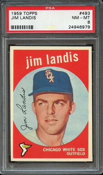 1959 TOPPS 493 JIM LANDIS PSA NM-MT 8