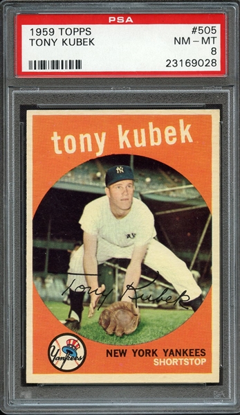 1959 TOPPS 505 TONY KUBEK PSA NM-MT 8