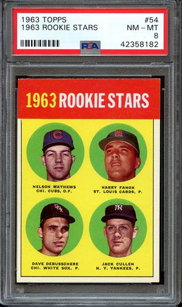 1963 TOPPS 54 1963 ROOKIE STARS PSA NM-MT 8