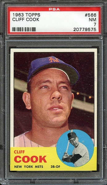 1963 TOPPS 566 CLIFF COOK PSA NM 7