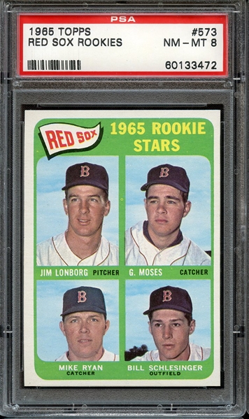 1965 TOPPS 573 RED SOX ROOKIES PSA NM-MT 8