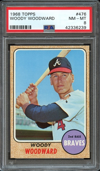 1968 TOPPS 476 WOODY WOODWARD PSA NM-MT 8