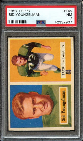 1957 TOPPS 145 SID YOUNGELMAN PSA NM 7