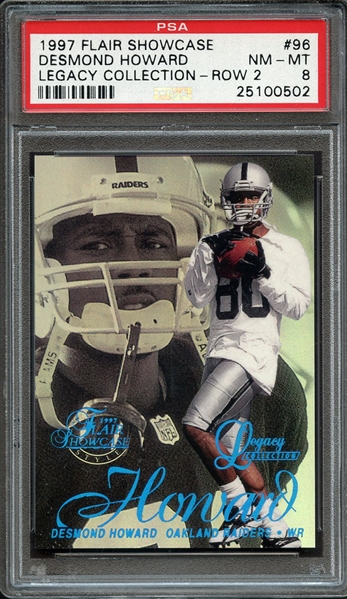 1997 FLAIR SHOWCASE LEGACY COLLECTION 96 DESMOND HOWARD LEGACY COLLECTION-ROW 2 PSA NM-MT 8
