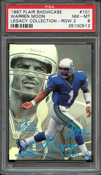 1997 FLAIR SHOWCASE LEGACY COLLECTION 101 WARREN MOON LEGACY COLLECTION-ROW 2 PSA NM-MT 8