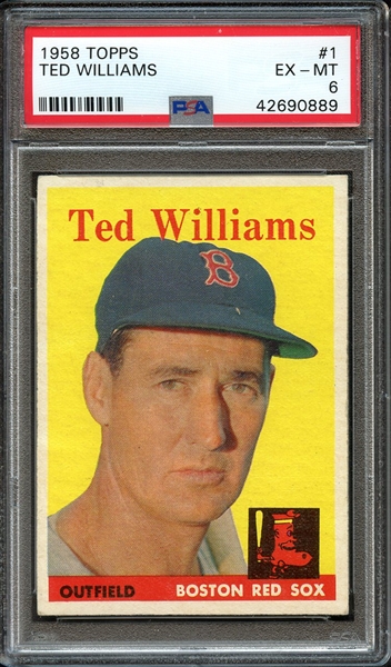 1958 TOPPS 1 TED WILLIAMS PSA EX-MT 6