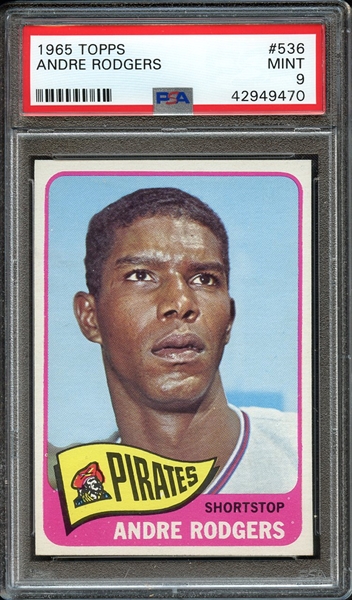 1965 TOPPS 536 ANDRE RODGERS PSA MINT 9