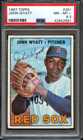 1967 TOPPS 261 JOHN WYATT PSA NM-MT+ 8.5
