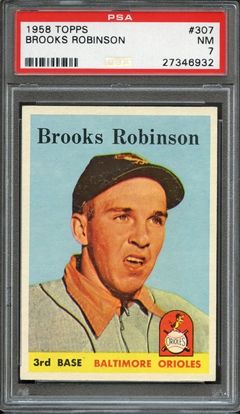 1958 TOPPS 307 BROOKS ROBINSON PSA NM 7
