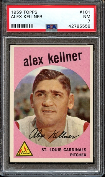 1959 TOPPS 101 ALEX KELLNER PSA NM 7