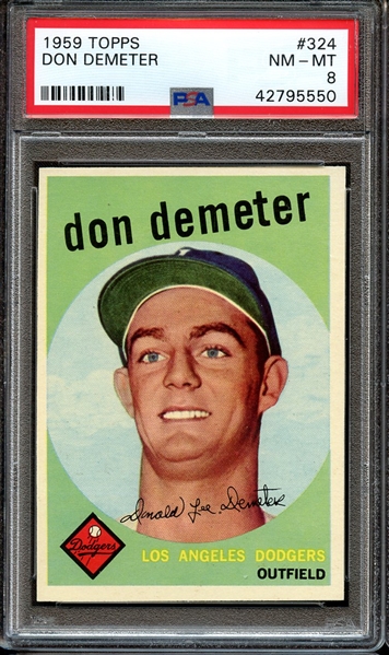1959 TOPPS 324 DON DEMETER PSA NM-MT 8