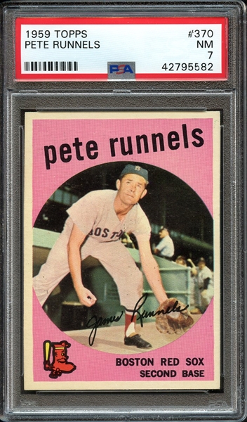 1959 TOPPS 370 PETE RUNNELS PSA NM 7