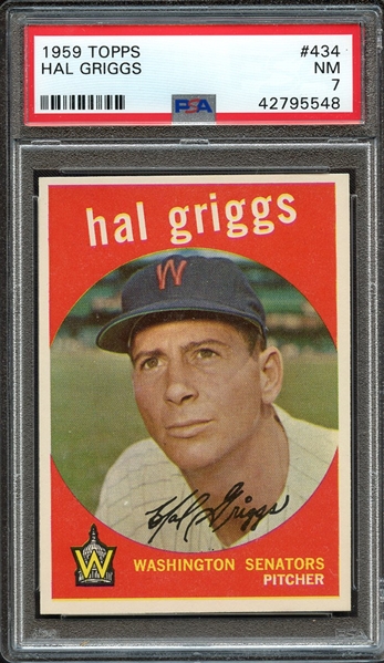 1959 TOPPS 434 HAL GRIGGS PSA NM 7