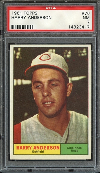 1961 TOPPS 76 HARRY ANDERSON PSA NM 7