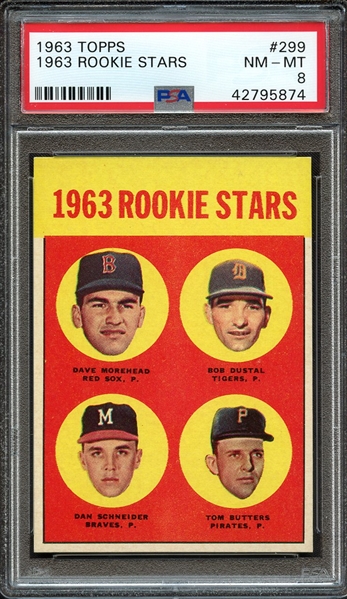1963 TOPPS 299 1963 ROOKIE STARS PSA NM-MT 8
