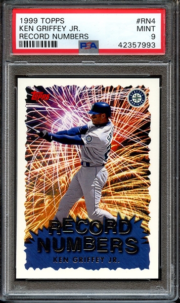 1999 TOPPS RECORD NUMBERS RN4 KEN GRIFFEY JR. RECORD NUMBERS PSA MINT 9