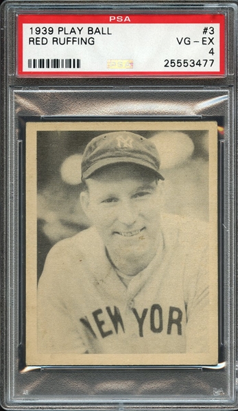 1939 PLAY BALL 3 RED RUFFING PSA VG-EX 4