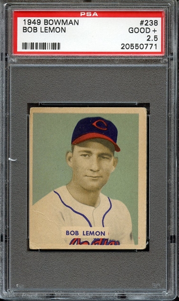 1949 BOWMAN 238 BOB LEMON RC PSA GOOD+ 2.5