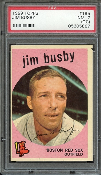 1959 TOPPS 185 JIM BUSBY PSA NM 7 (OC)